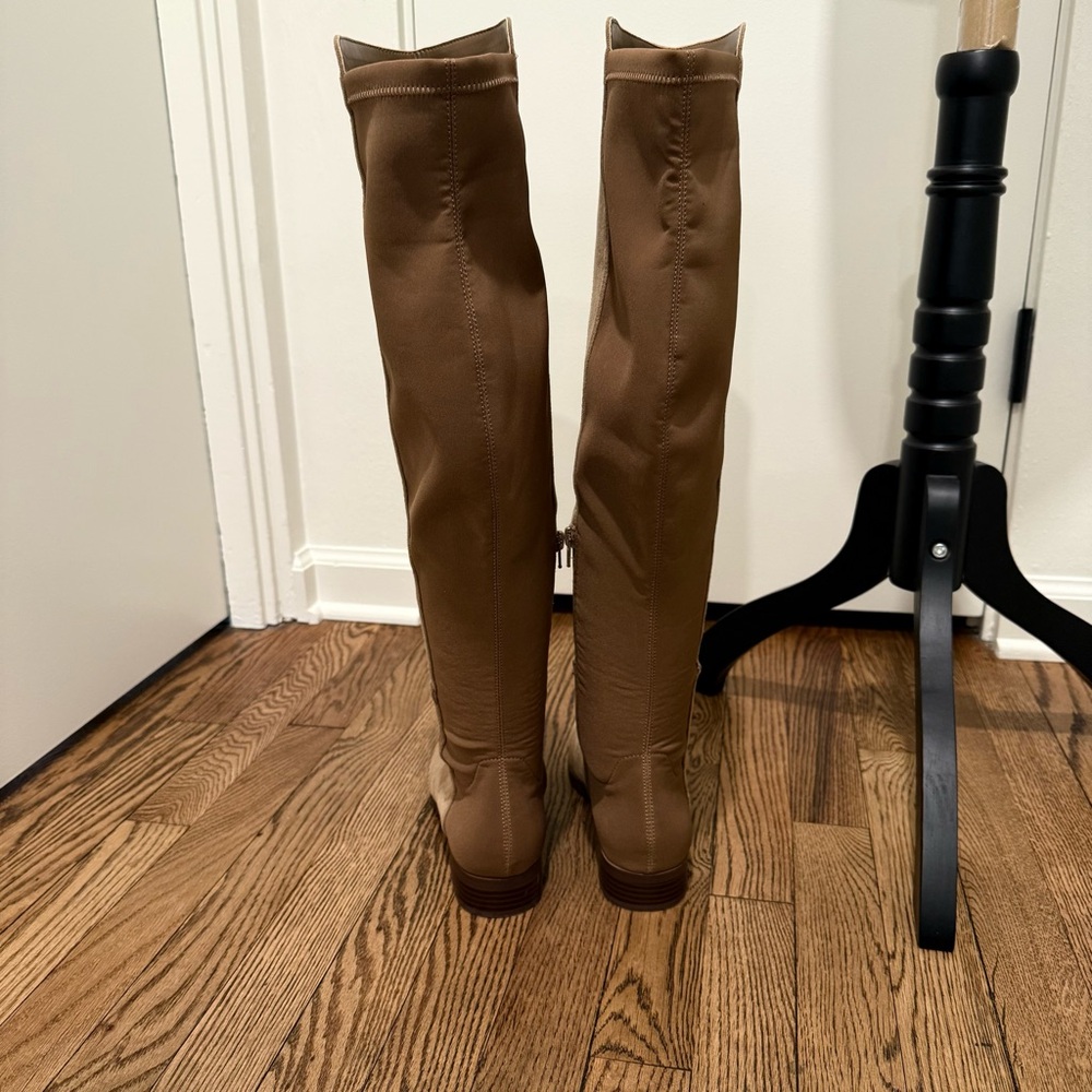 Suede Over-the-Knee Boots - Tan - Picture 3 of 6